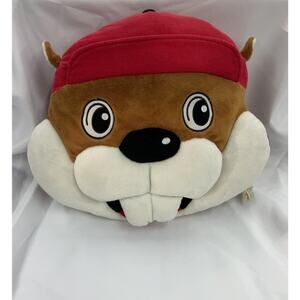 Buc-ees Beaver Mascot Large Plush Head Stuffed Clean 17"x14” Throw Pillow